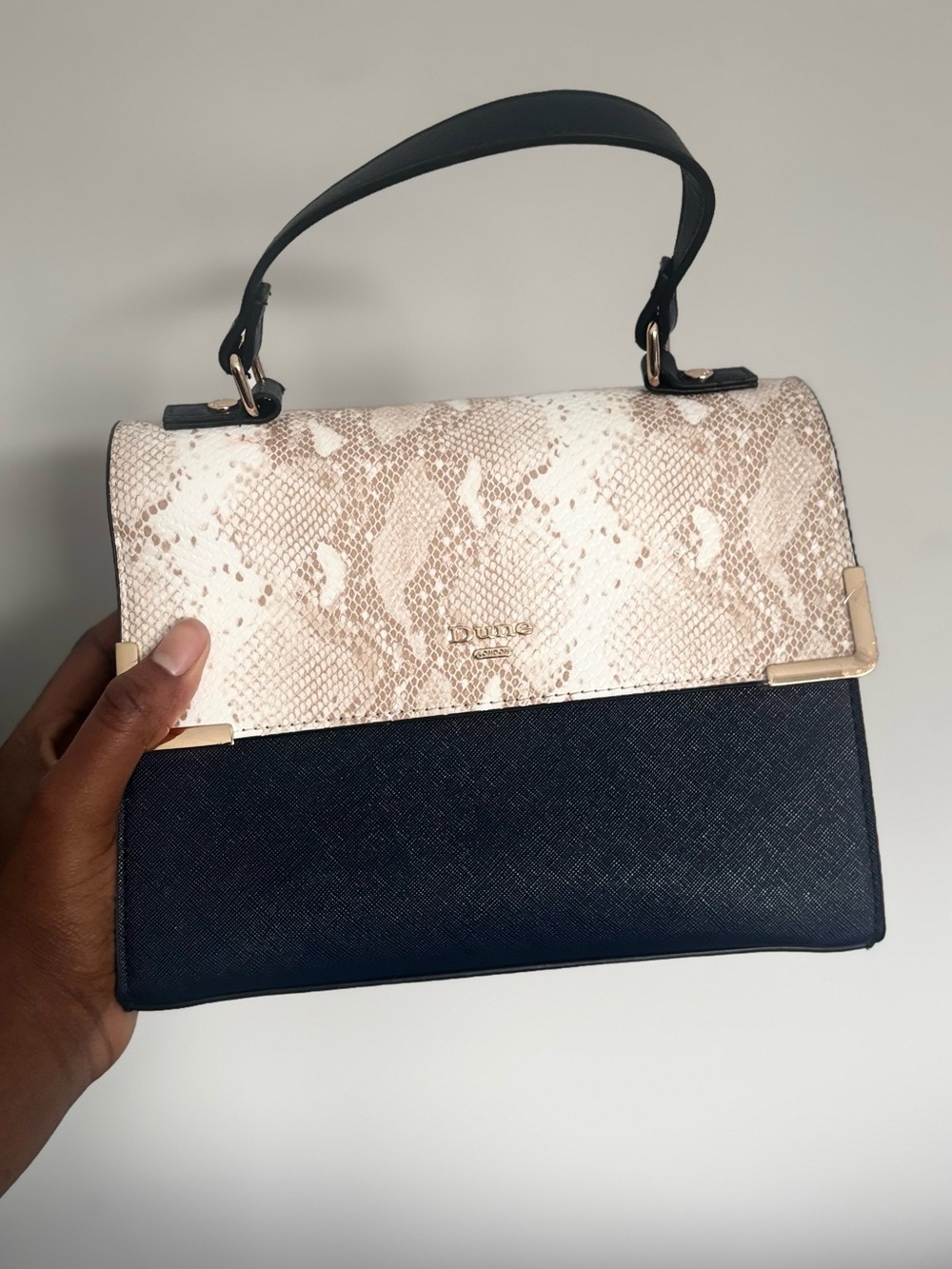 Dune London Navy and Cream bag